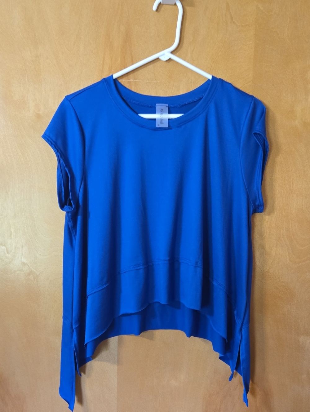 Altar'd State Blue Flowing Cropped Short-Sleeve Top - XL